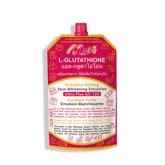 Malika L-Glutathione Extreme Strong
Whitening Emulsion Ultra Plus GS-120 For Face & Body 50ml