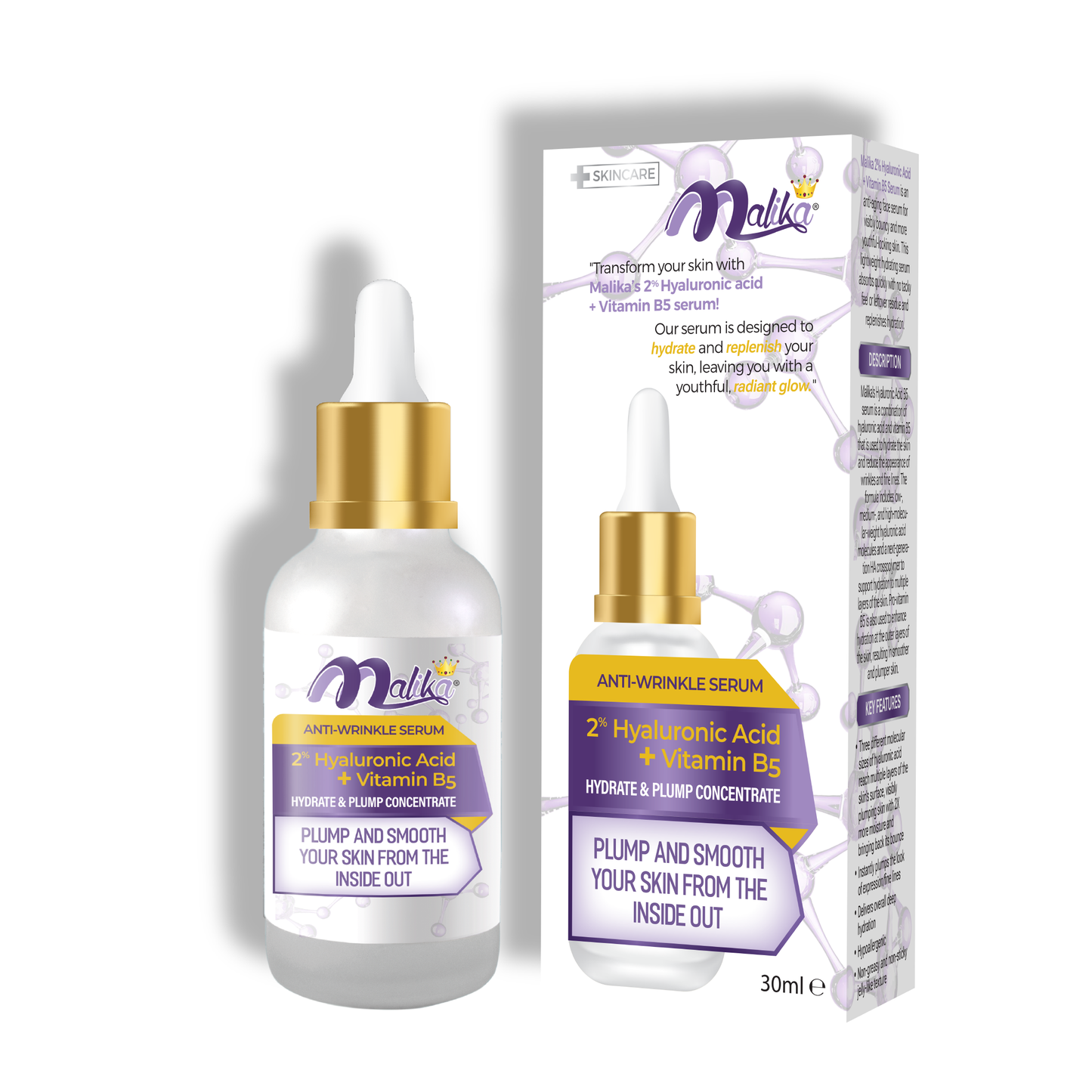 Malika Hyaluronic Acid + Vitamin B5 Serum 30ml
