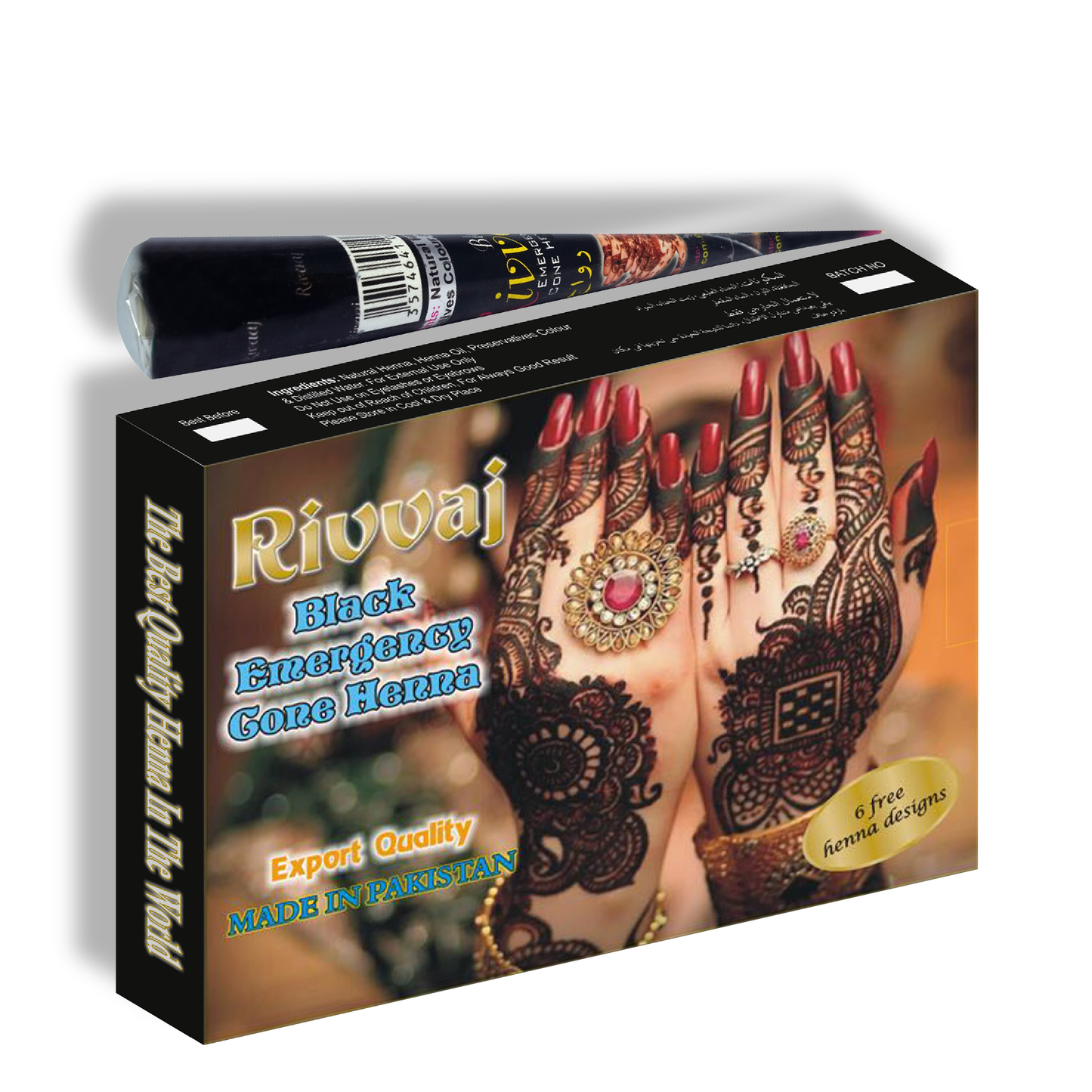 Rivvaj Black Emergency Cone Henna - Kaasmetics